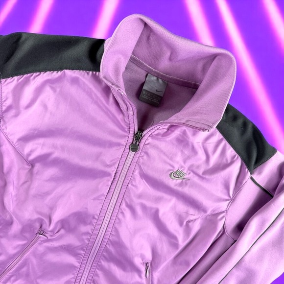 Vintage Nike Track Jacket Women Small 90s‎ Windbreaker Lavender Retro Full Zip - Picture 1 of 10